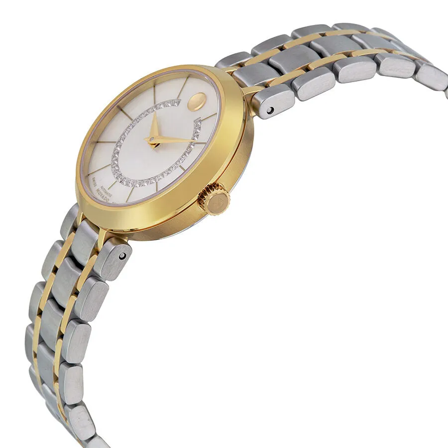 Movado Mother of Pearl Diamond-set Dial Two-tone Ladies Watch 0606921
