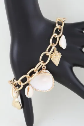 Multi Seashell Charm Chain Bracelet