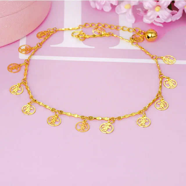 Never Fade 24K Gold Sequins Anklet Set