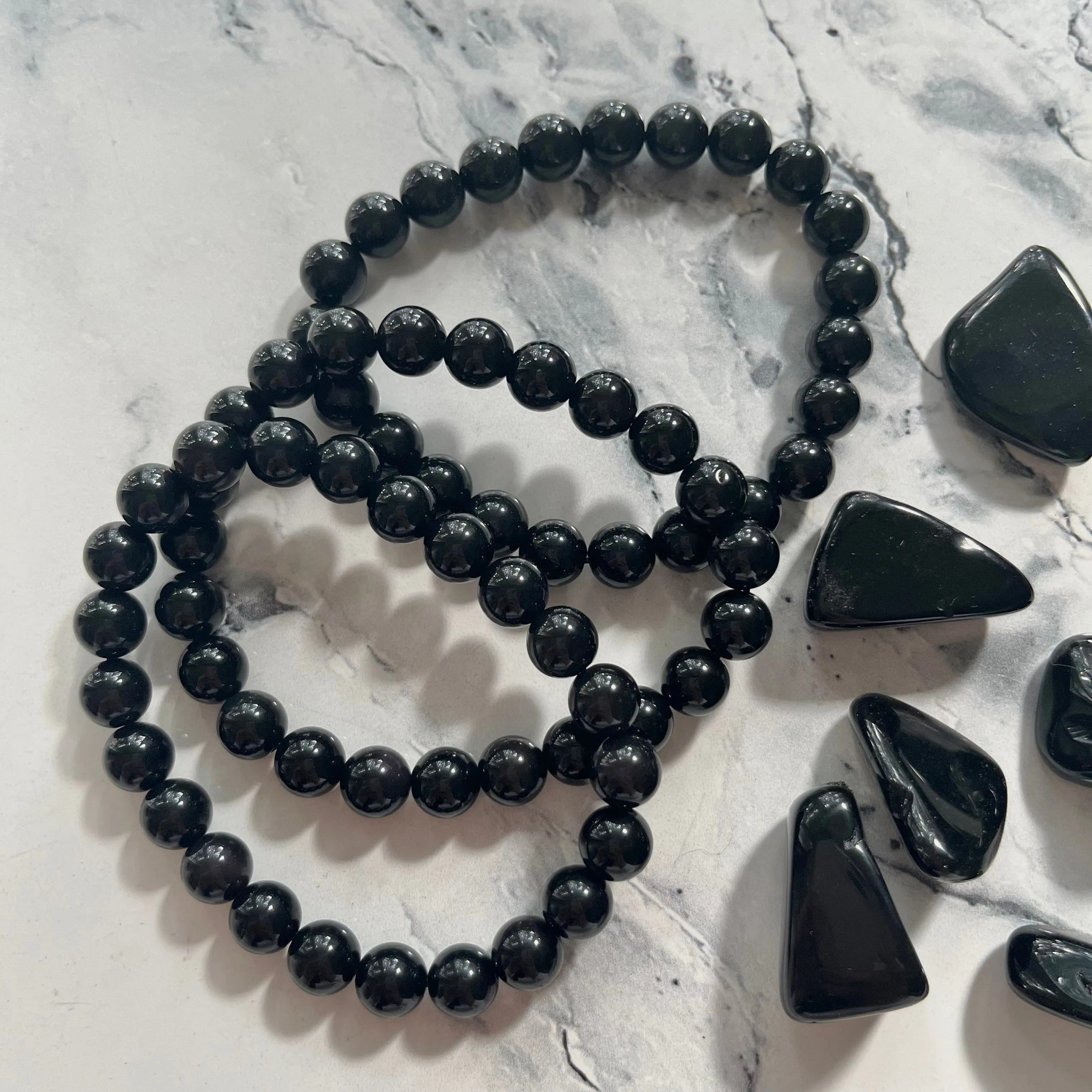 Obsidian 8mm Beaded Bracelet - Protection
