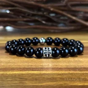 Obsidian Bead AAA Stretch Protection Bracelet