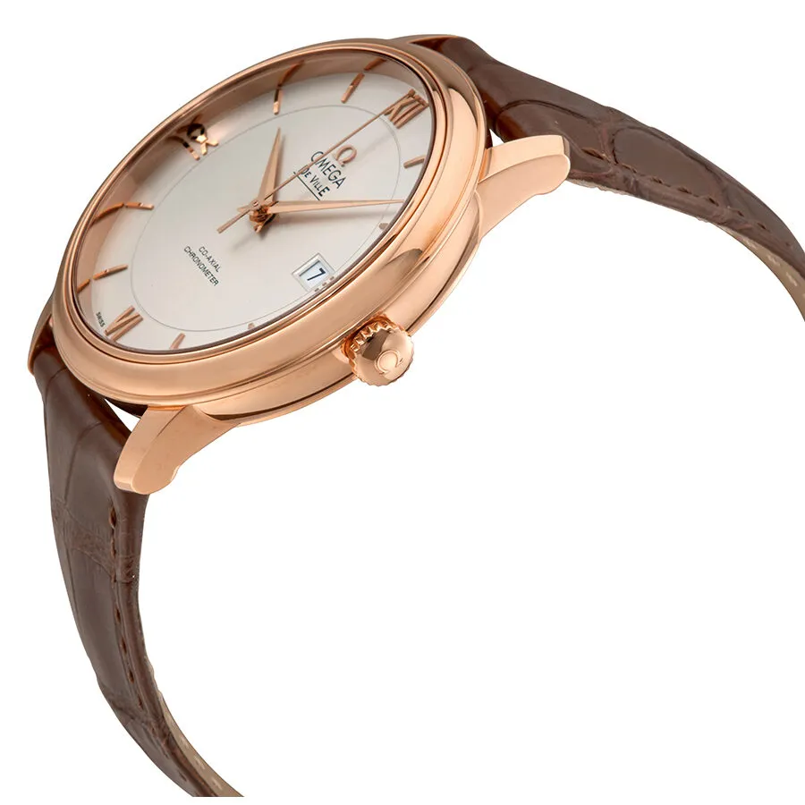 Omega Deville Co-Axial 18kt Rose Gold Automatic Silver Dial Men's Watch 42453402002001