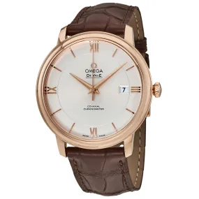 Omega Deville Co-Axial 18kt Rose Gold Automatic Silver Dial Men's Watch 42453402002001