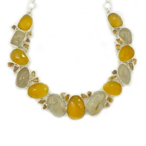 Orange Carnelian Rutilated Quartz Necklace