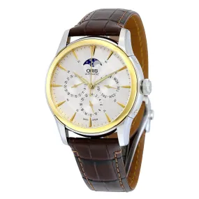 Oris Artelier Complication Automatic Silver Dial Brown Leather Men's Watch 781-7703-4351LS 01 781 7703 4351-07  5 21 70FC