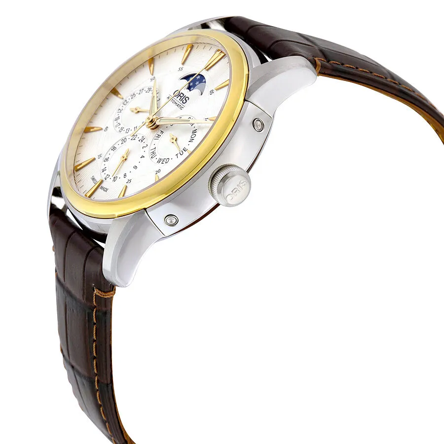 Oris Artelier Complication Automatic Silver Dial Brown Leather Men's Watch 781-7703-4351LS 01 781 7703 4351-07  5 21 70FC