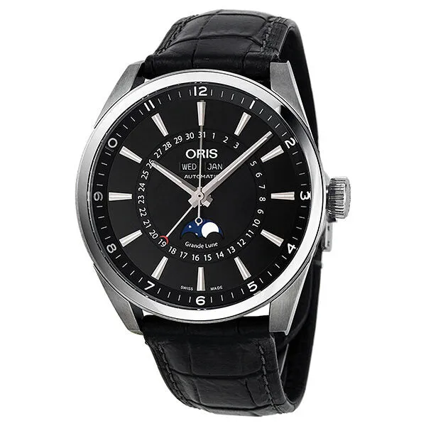 Oris Artelier Complication Black Dial Automatic Black Leather Men's Watch 01 915 7643 4054 07 5 21 81FC