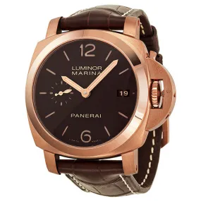 Panerai Luminor Marina 1950 3 Days Automatic Brown Dial 18 kt Rose Gold Men's Watch PAM00393
