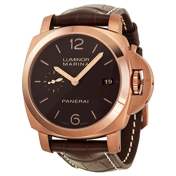 Panerai Luminor Marina 1950 3 Days Automatic Brown Dial 18 kt Rose Gold Men's Watch PAM00393