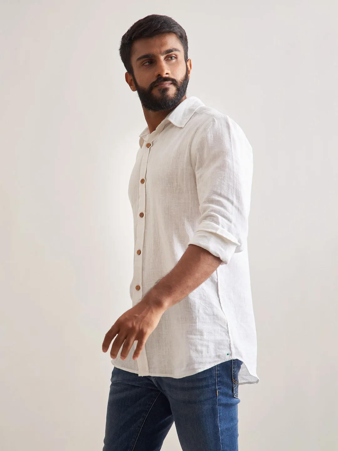 Patrah Morning mist linen shirt