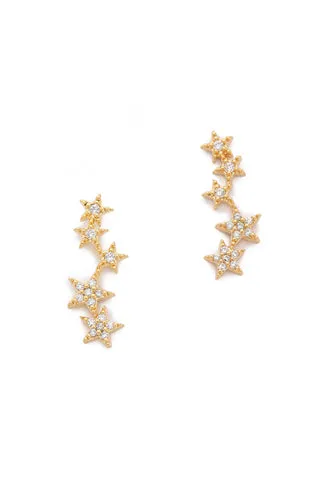 Pave 5 Star Earrings