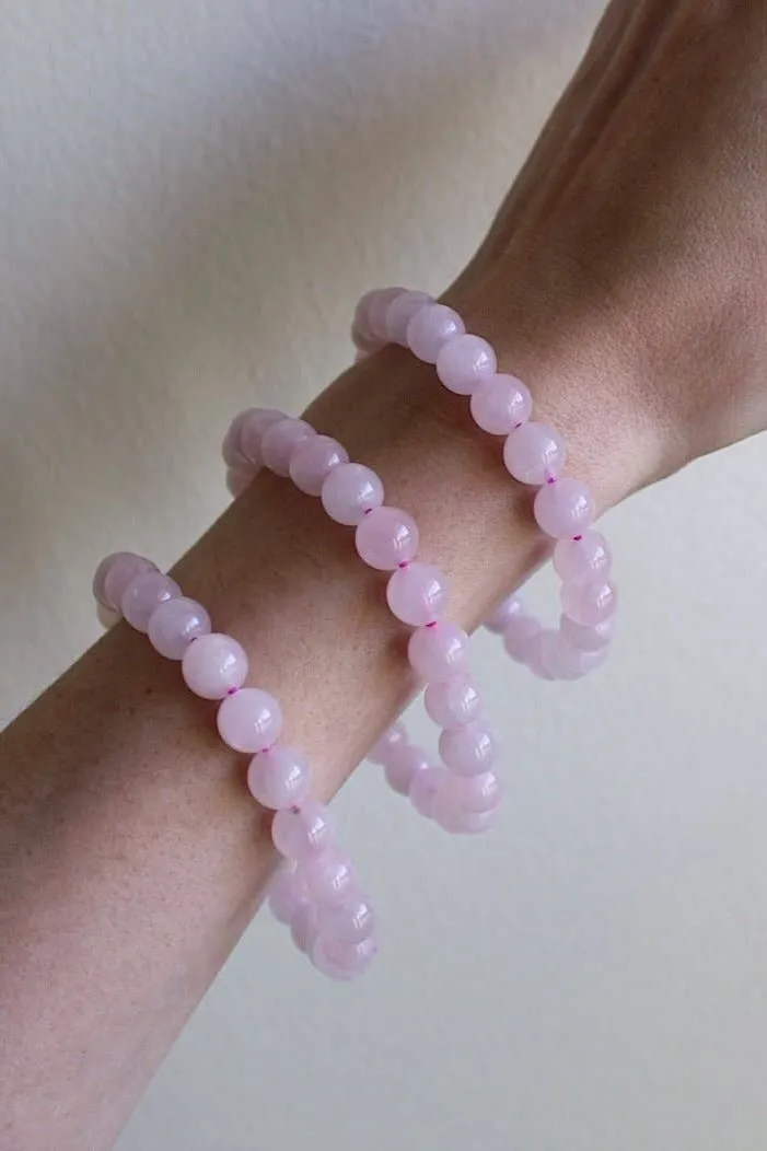Pebble House Rose Quartz Bracelet 8 mm or 6 mm