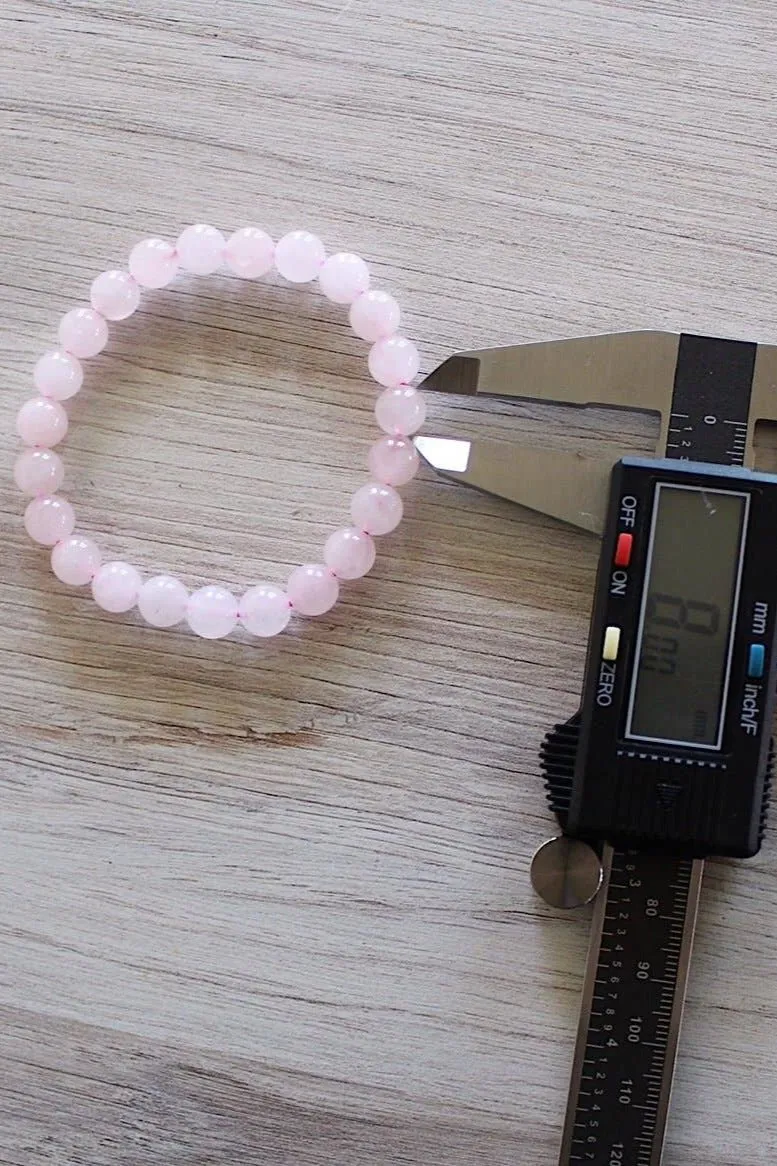 Pebble House Rose Quartz Bracelet 8 mm or 6 mm