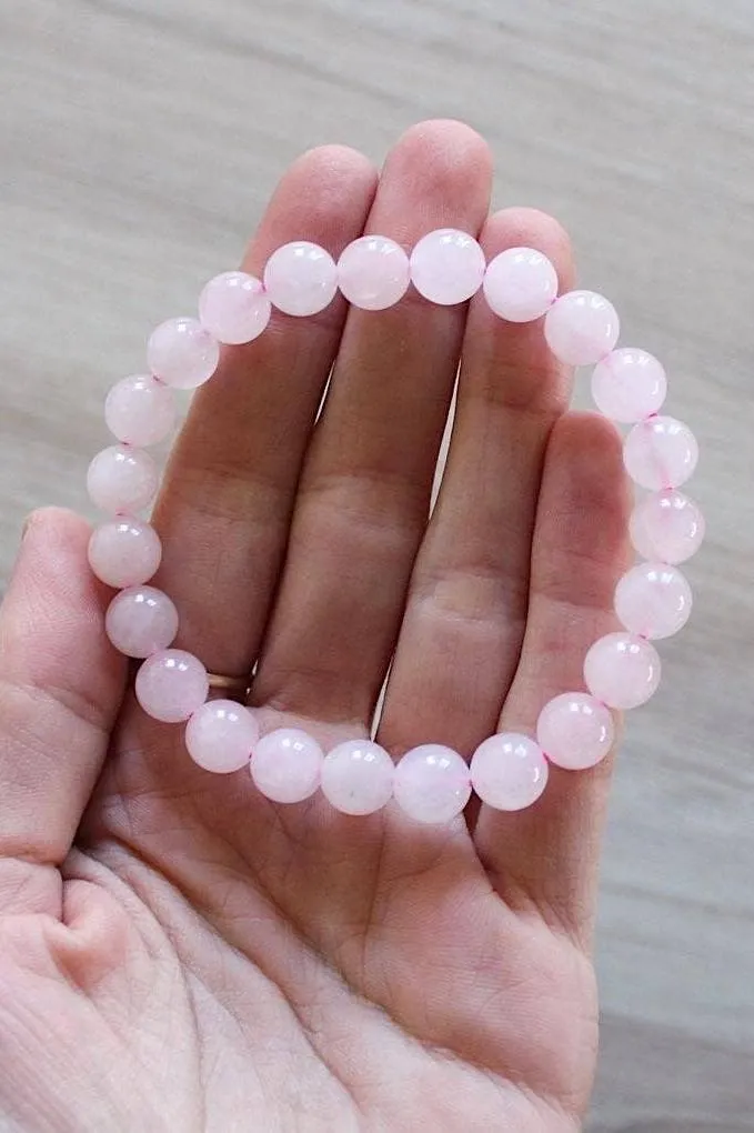 Pebble House Rose Quartz Bracelet 8 mm or 6 mm