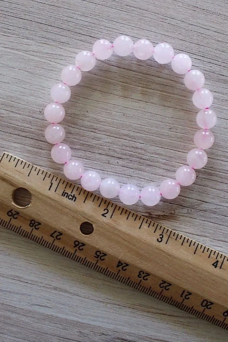 Pebble House Rose Quartz Bracelet 8 mm or 6 mm