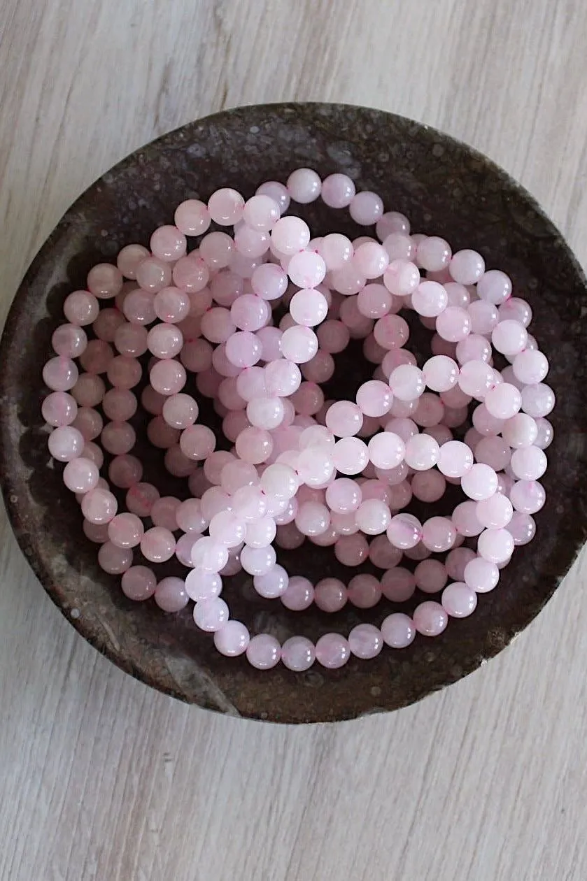 Pebble House Rose Quartz Bracelet 8 mm or 6 mm