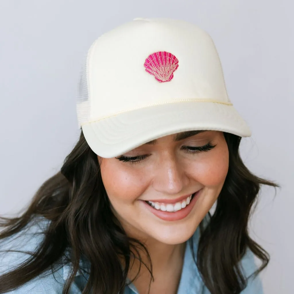 Pink Shell Trucker Hat