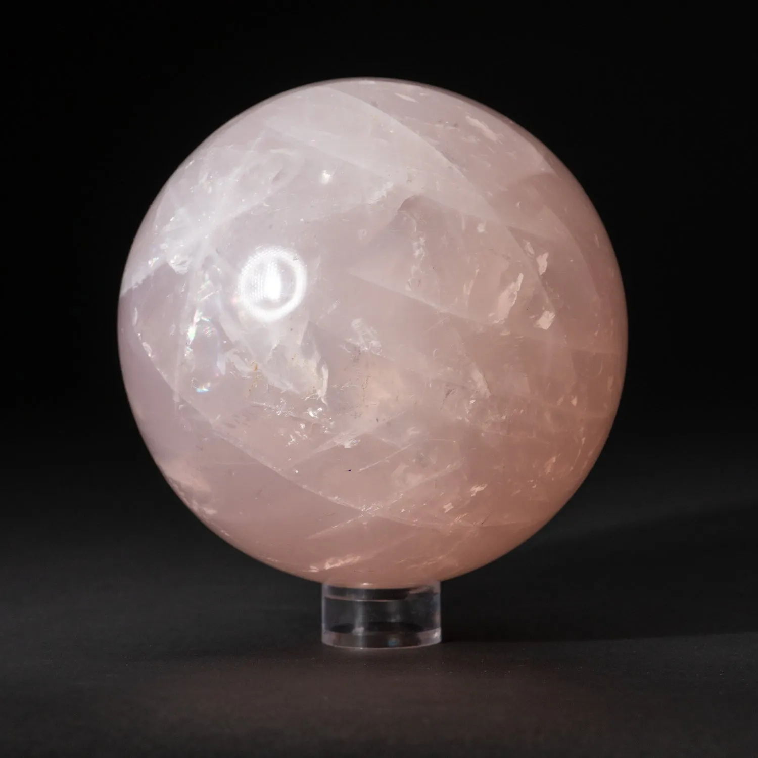 Polished Asteriated Star Rose Quartz Sphere (3.5" Diameter, 3.8 lbs)