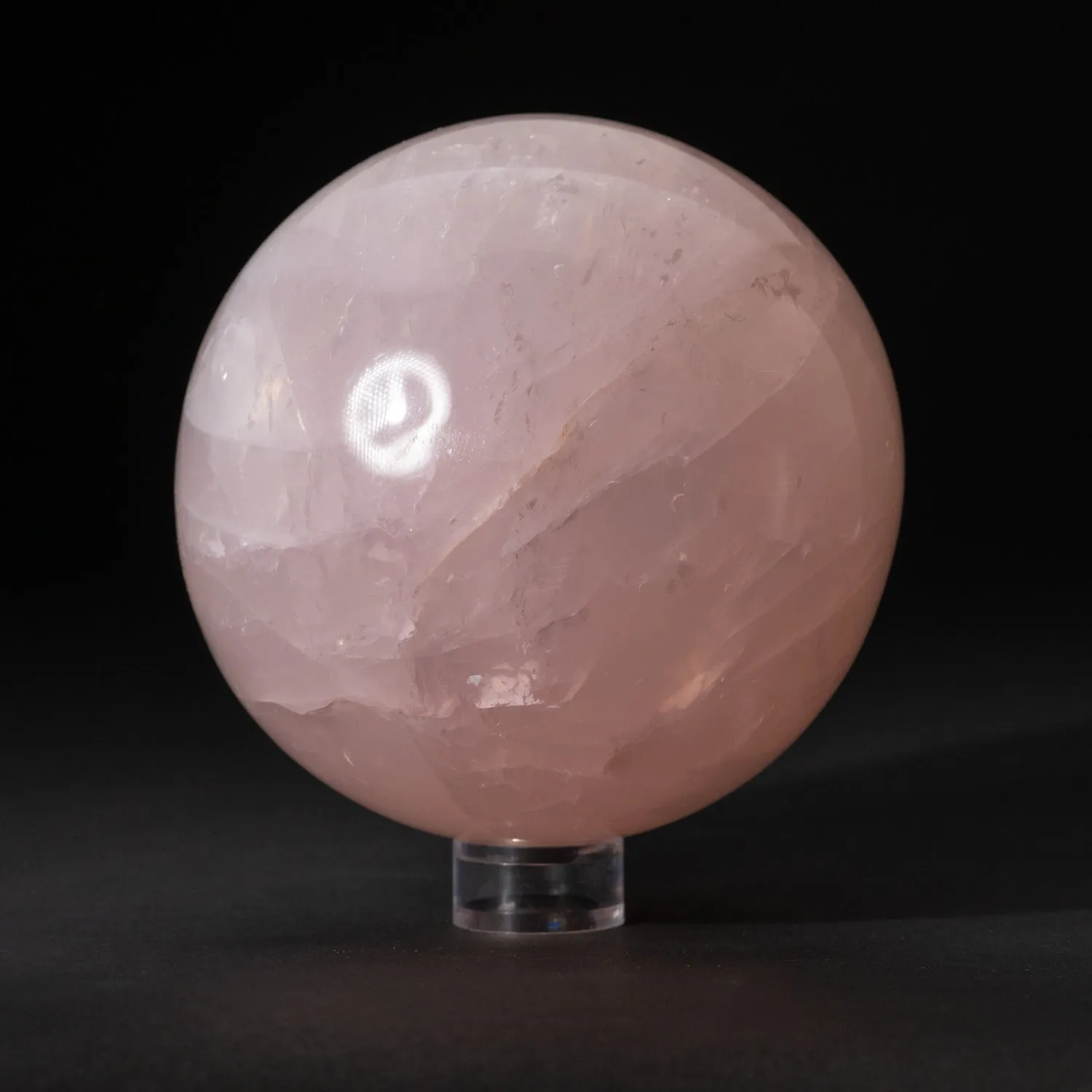 Polished Asteriated Star Rose Quartz Sphere (3.5" Diameter, 3.8 lbs)