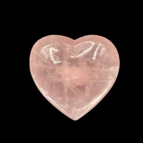 Polished Rose Quartz Heart Bowl Jewelry Trinket
