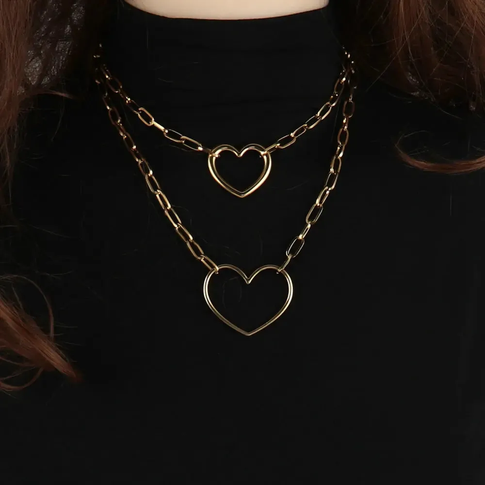 Popular Heart Paperclip Necklace