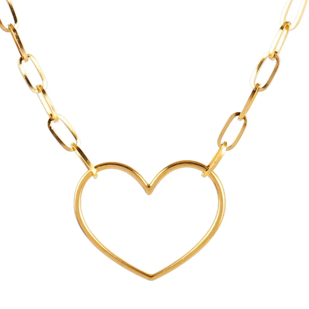 Popular Heart Paperclip Necklace