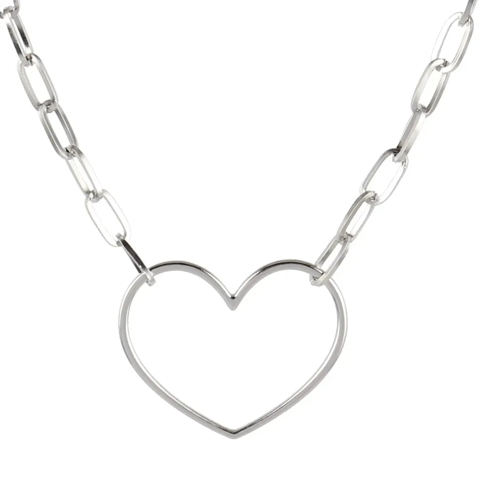 Popular Heart Paperclip Necklace