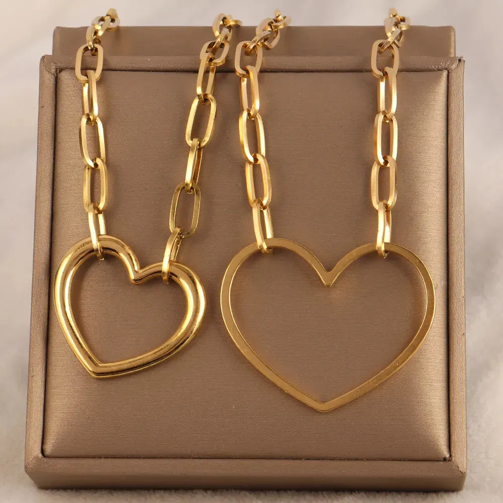Popular Heart Paperclip Necklace