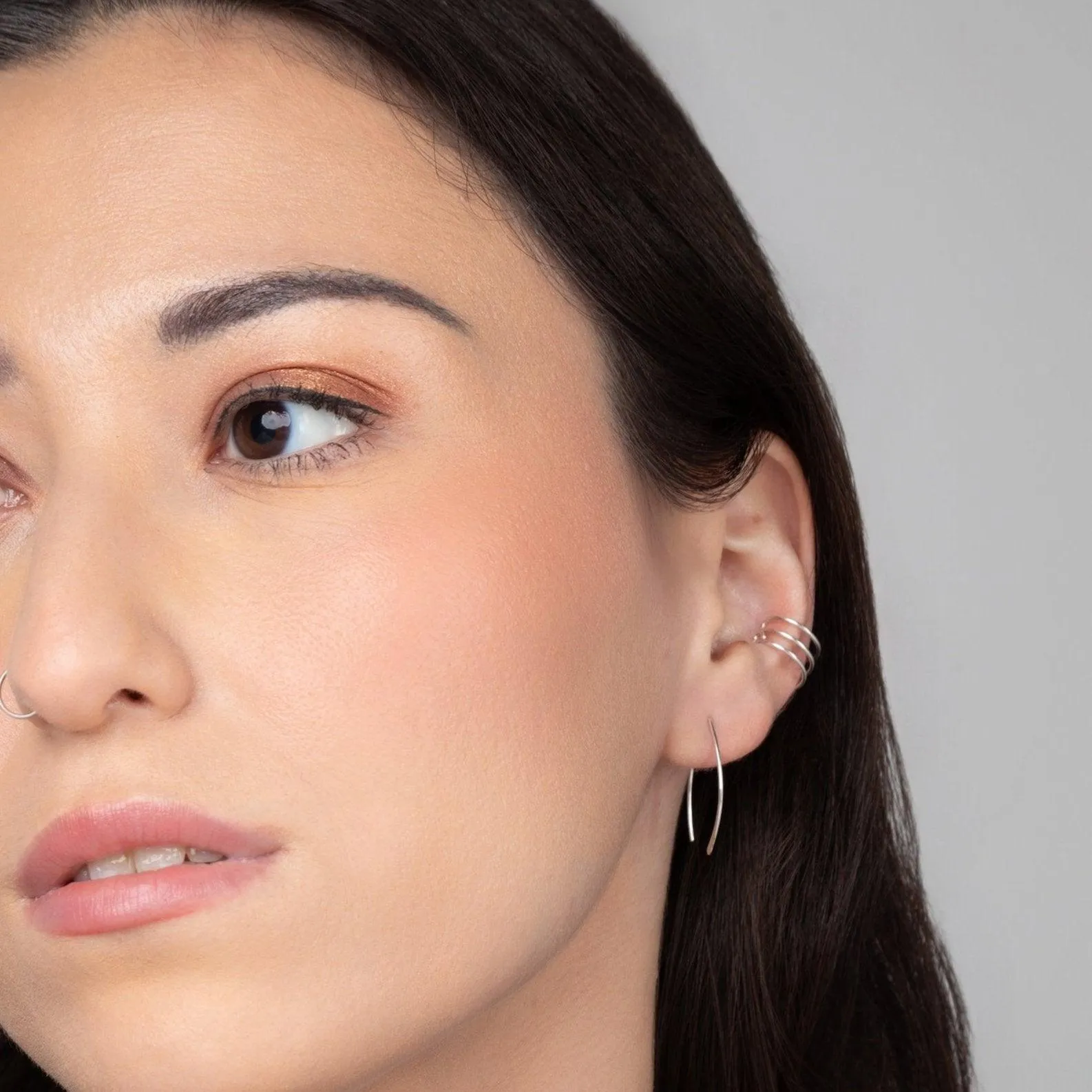 Qasioun Mini-Threader Earrings in Sterling Silver