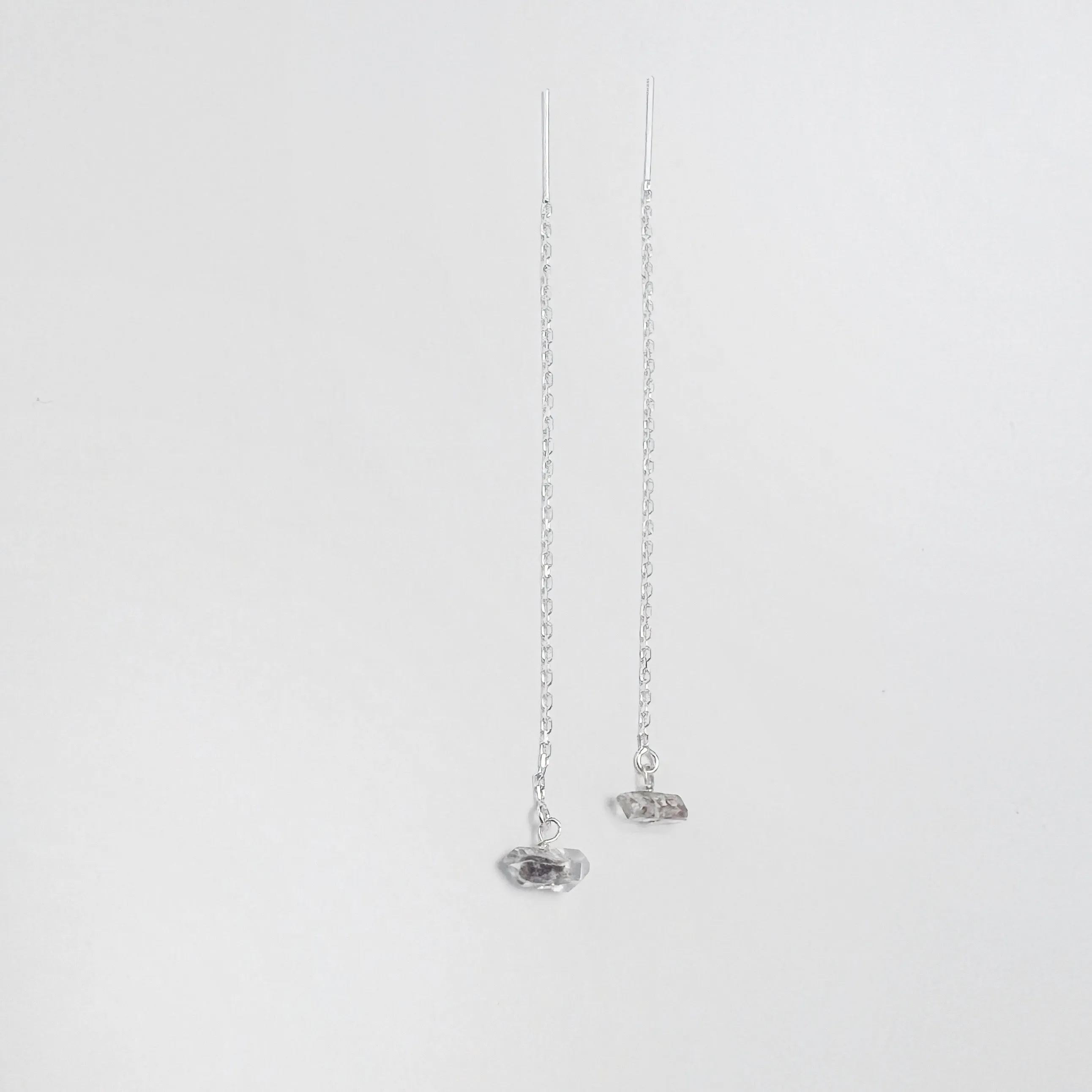 Quartz GemstoneThreader Earrings - Choose your Metal