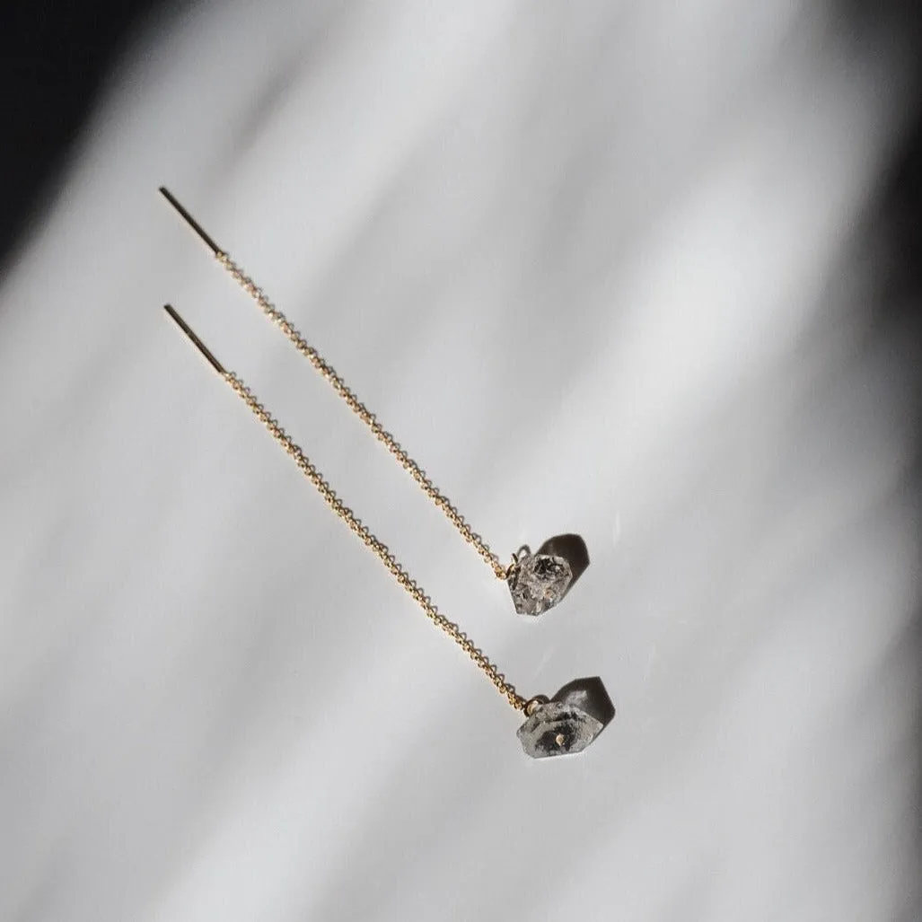 Quartz GemstoneThreader Earrings - Choose your Metal