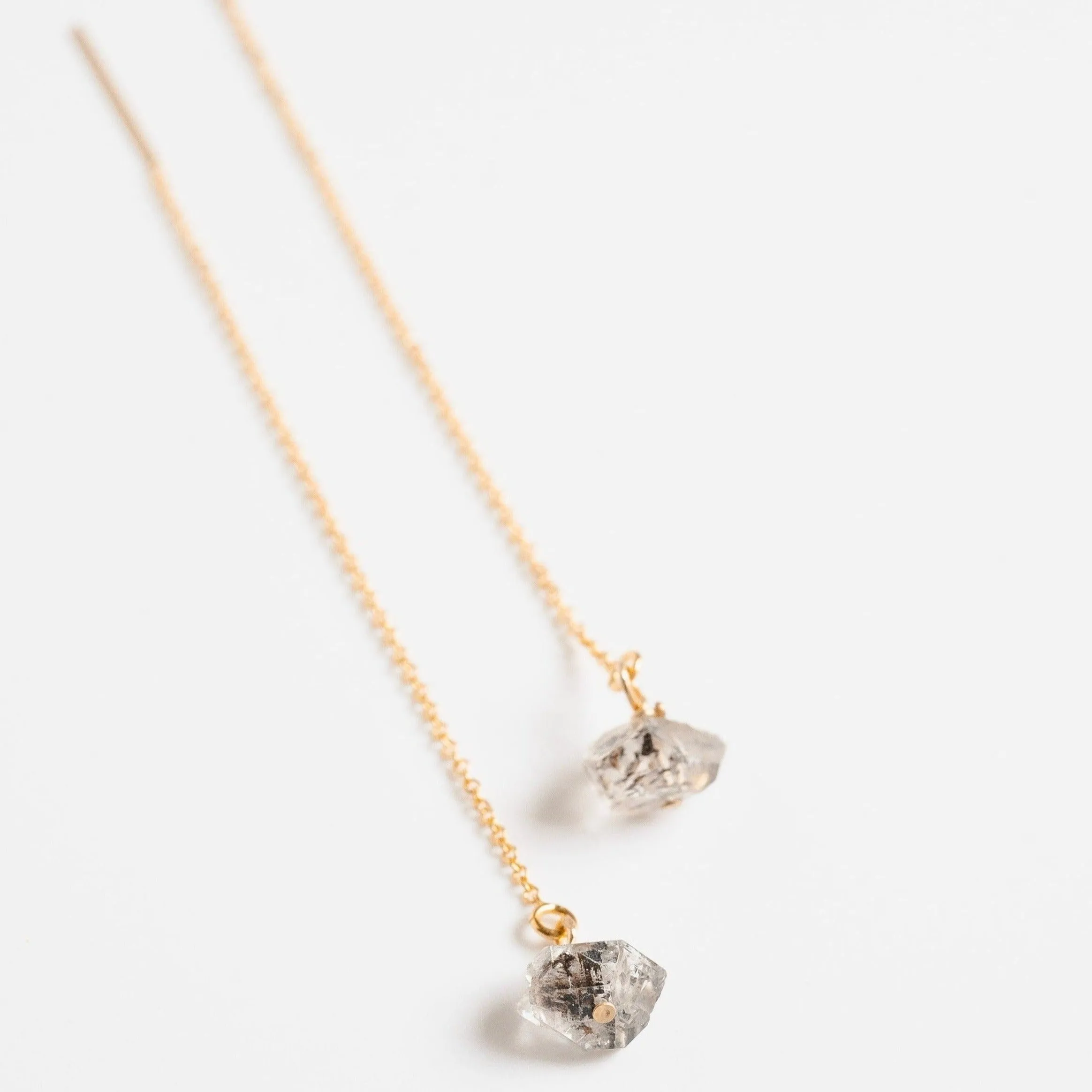 Quartz GemstoneThreader Earrings - Choose your Metal