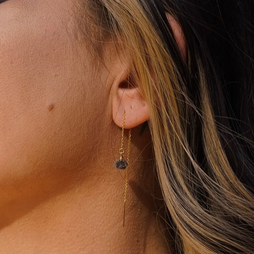Quartz GemstoneThreader Earrings - Choose your Metal