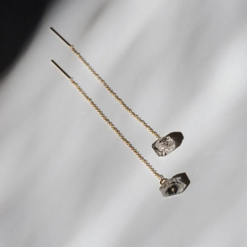 Quartz GemstoneThreader Earrings - Choose your Metal