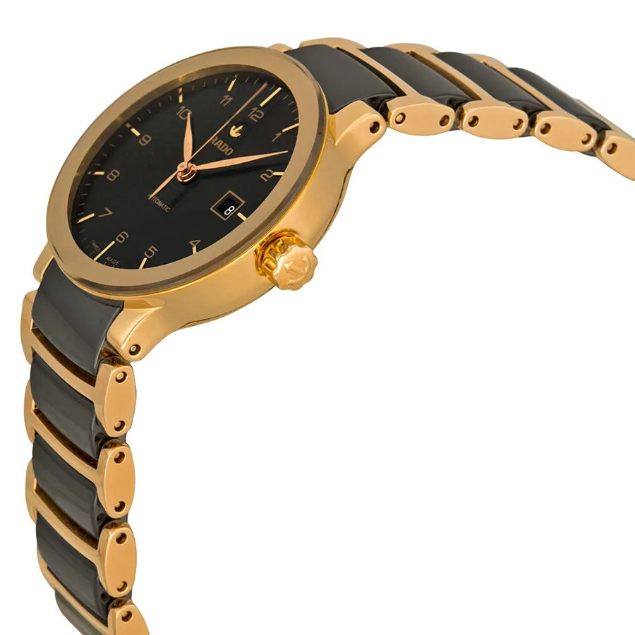 Rado Centrix Automatic Rose Gold PVD Black Ceramic Ladies Watch R30954152