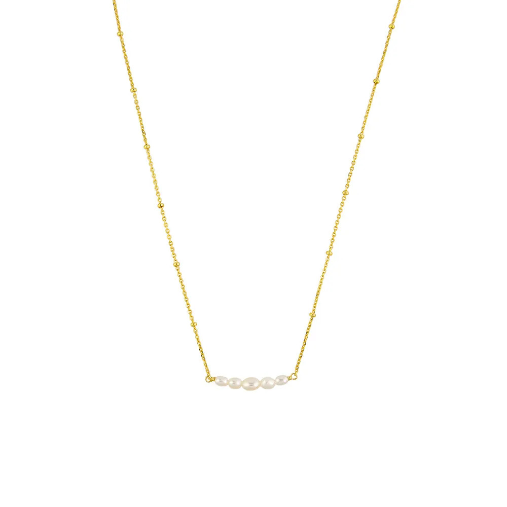 Raffaella Pearl Necklace Sterling Silver - Gold