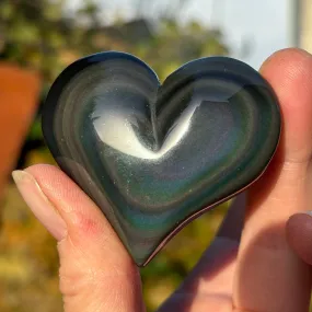 Rainbow Obsidian Puffy Heart | A