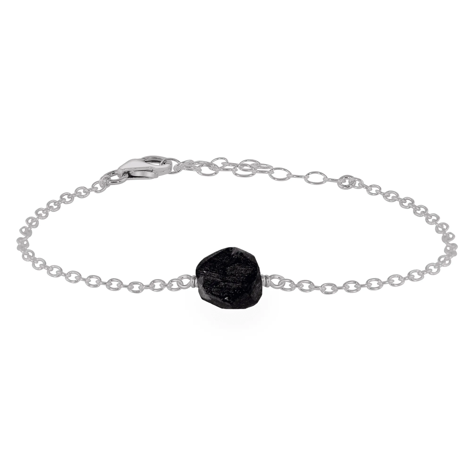 Raw Obsidian Crystal Nugget Bracelet