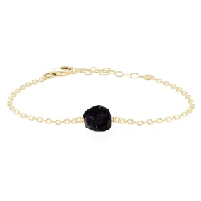 Raw Obsidian Crystal Nugget Bracelet