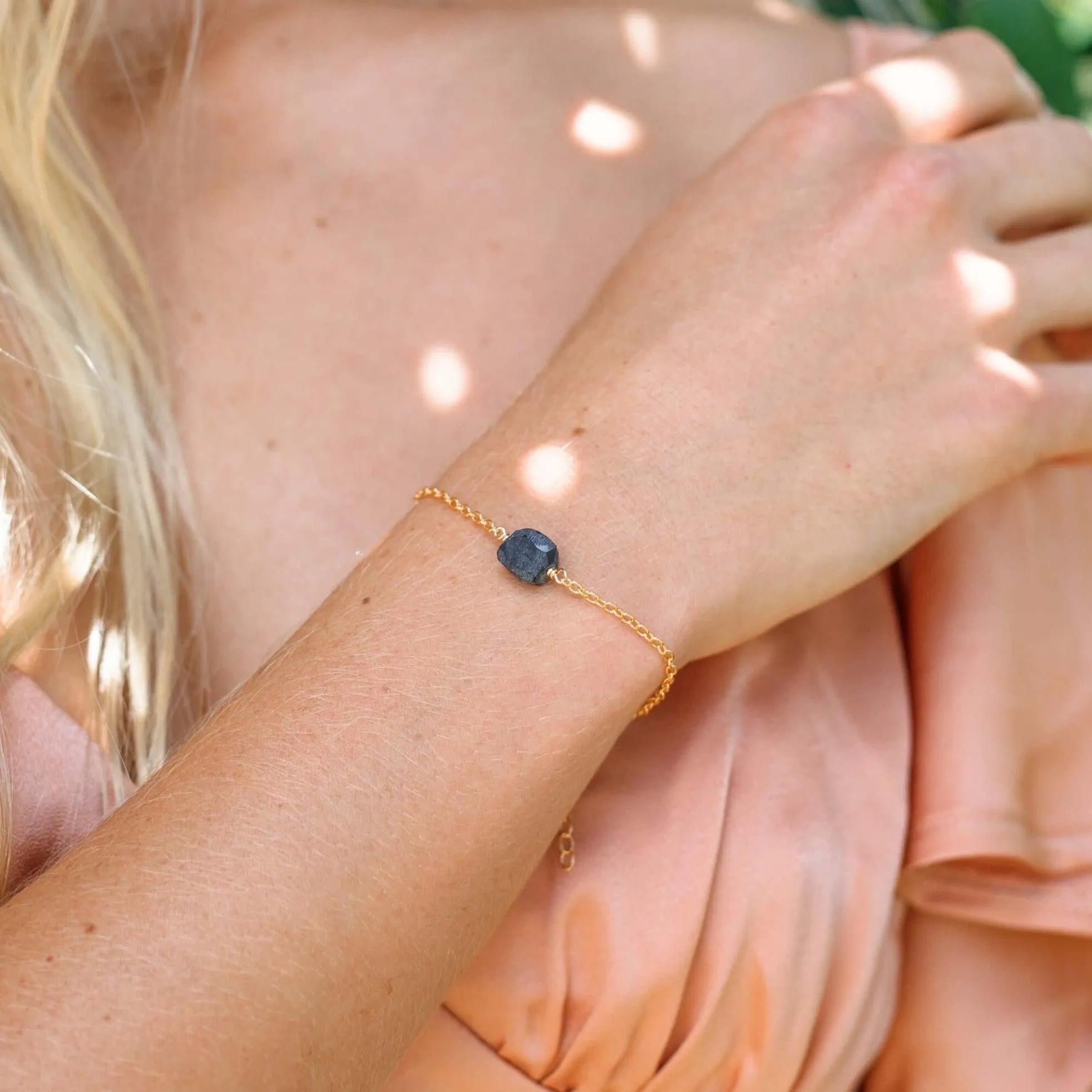 Raw Obsidian Crystal Nugget Bracelet