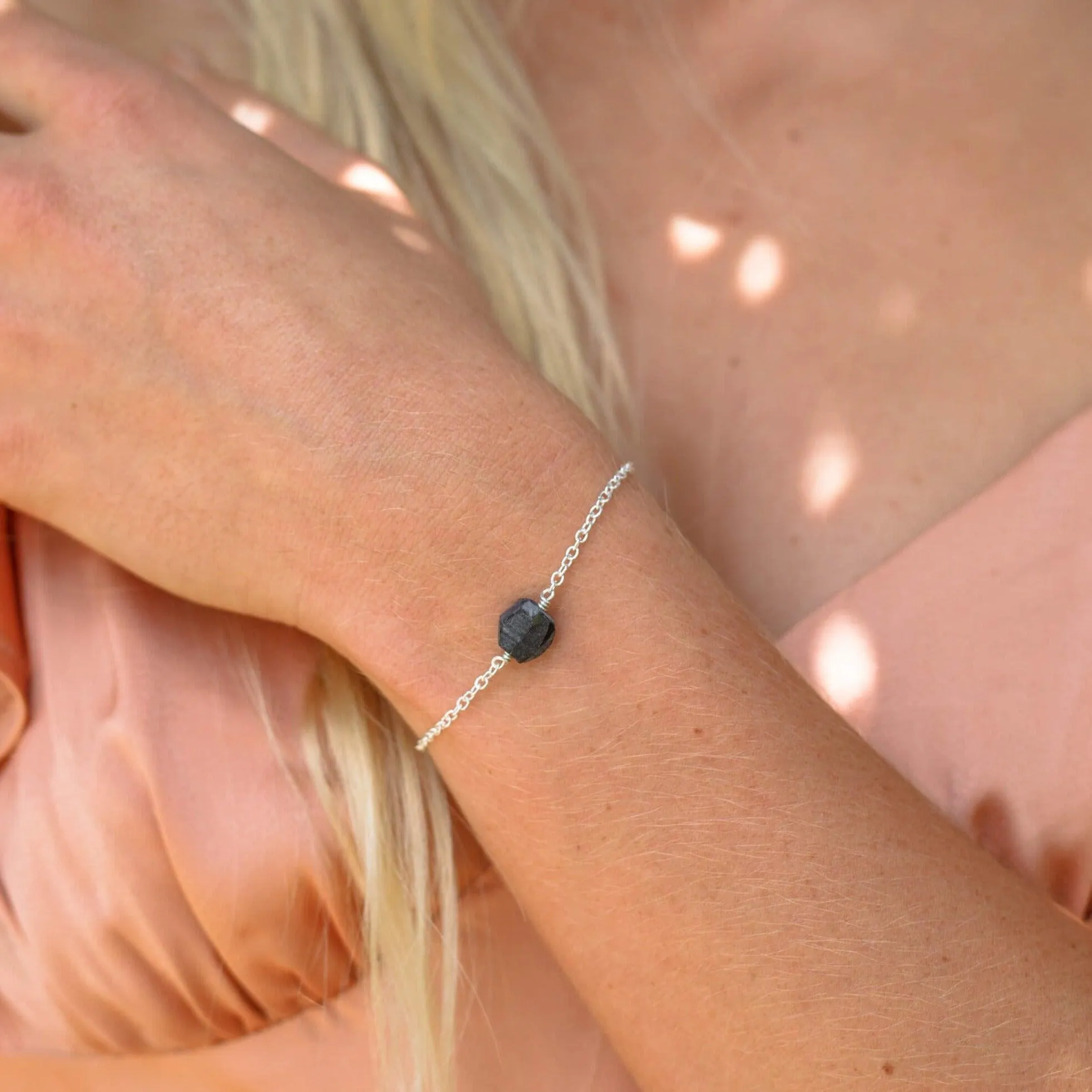 Raw Obsidian Crystal Nugget Bracelet