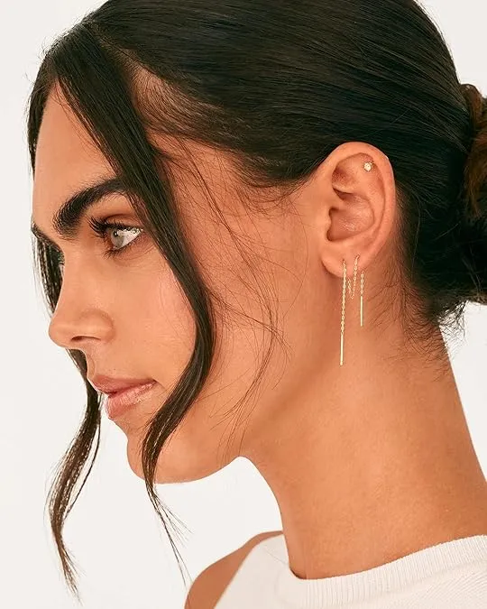 Rosalyn Threader Earrings - Gold