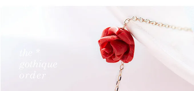 Rose flower anklet 925 silver cubic zirconia bracelet  sterling silver fashion jewelry for women