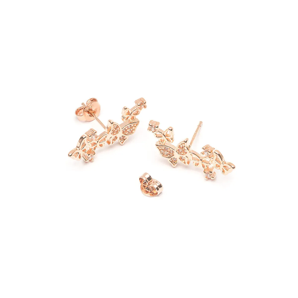 Rose Gold Butterfly Crystal Ear Climber