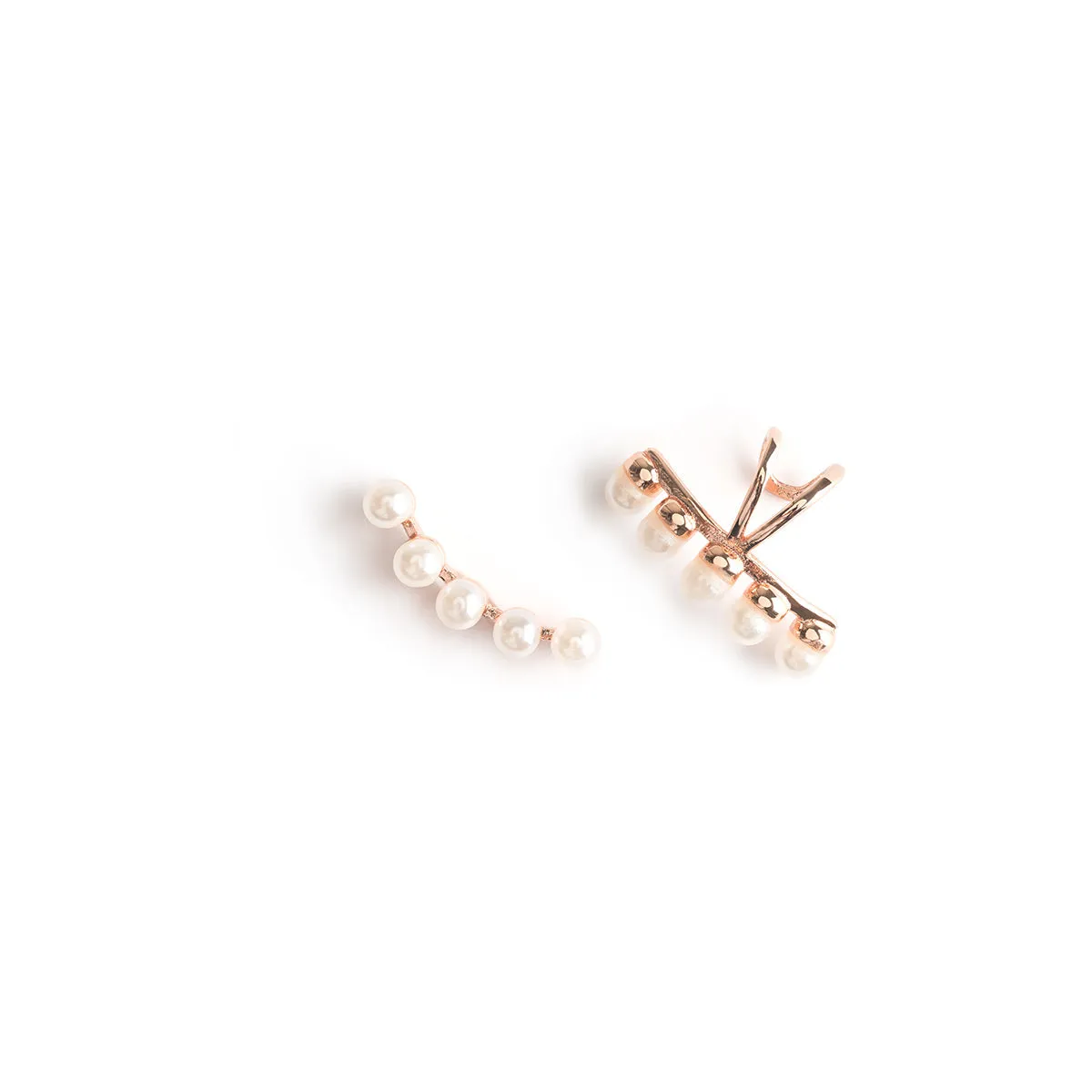Rose Gold Pearl Ear Climber