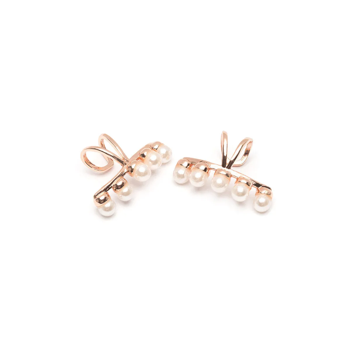 Rose Gold Pearl Ear Climber