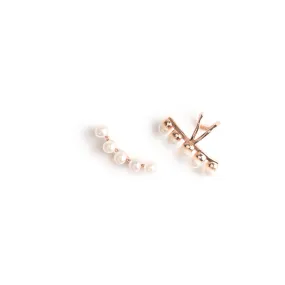Rose Gold Pearl Ear Climber