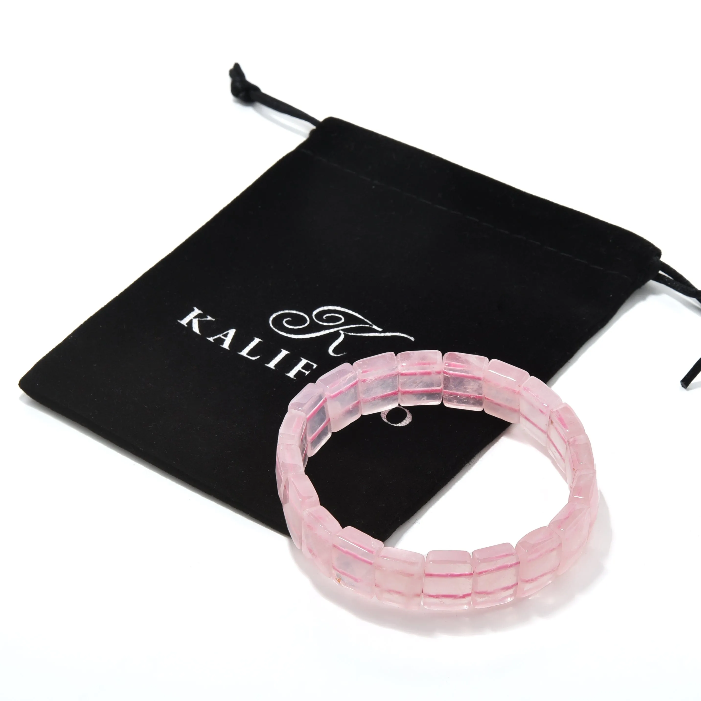 Rose Quartz 15mm Gemstone Bead Elastic Bracelet