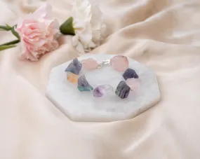 Rose Quartz & Multi Fluorite Bracelet
