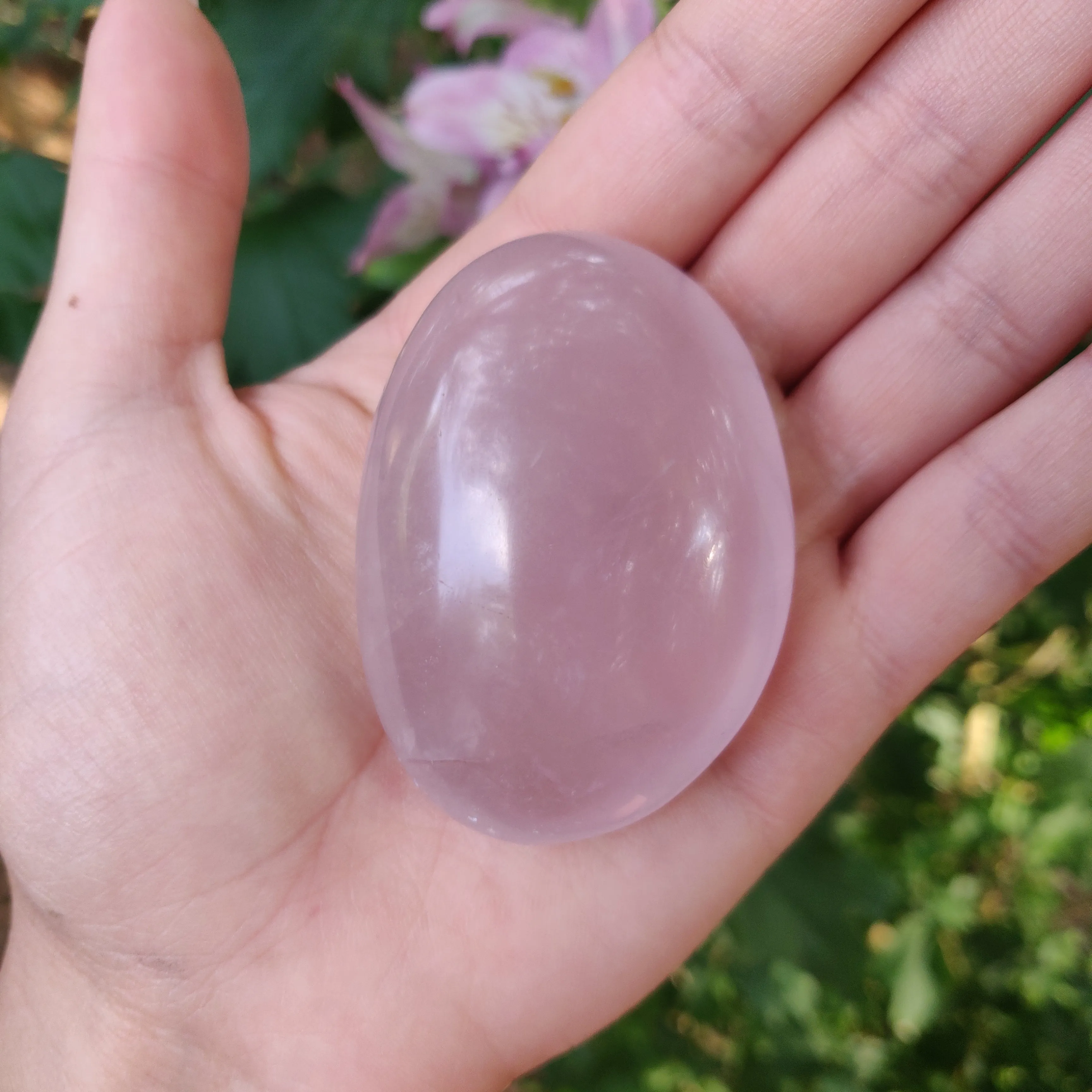 Rose Quartz Palm Stone, Star Rose Quartz (#3)